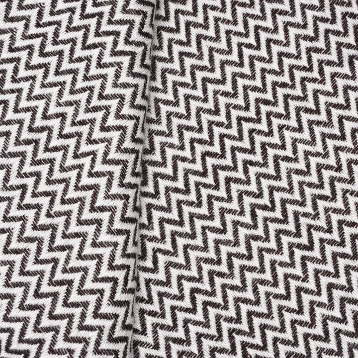Detail From Zig Zag Black Wool Throws from Kashmir | Indigo Antiques