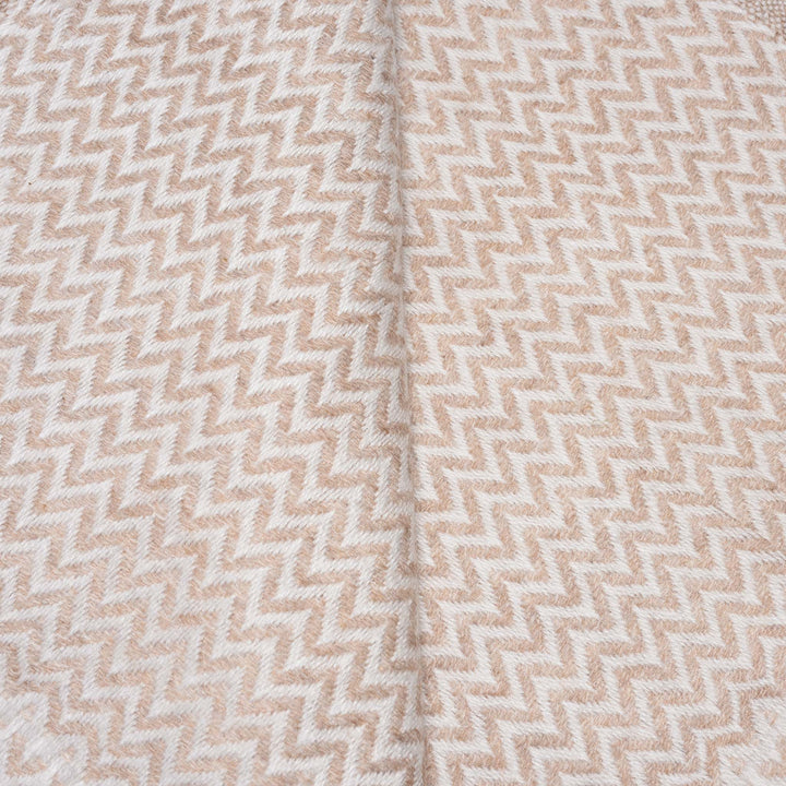 Detail From Zig Zag Caramel Wool Throws from Kashmir | Indigo Antiques