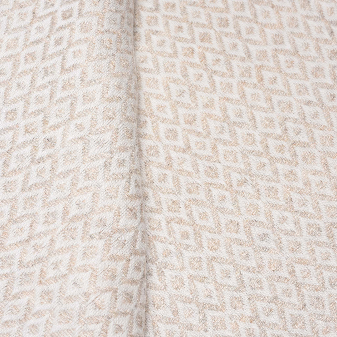 Diamond Oat Wool Throws from Kashmir | Indigo Antiques