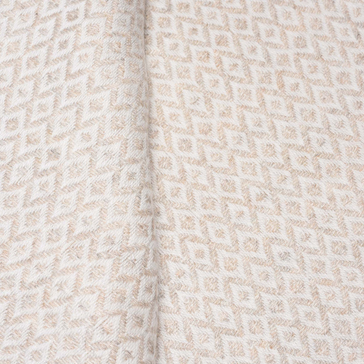 Diamond Oat Wool Throws from Kashmir | Indigo Antiques