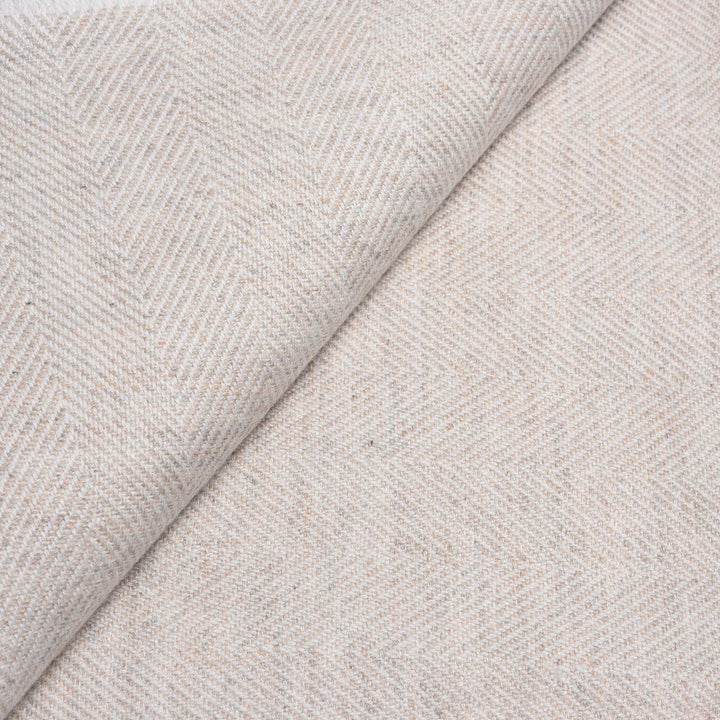 Herringbone Oatmeal Wool Throws from Kashmir | Indigo Antiques