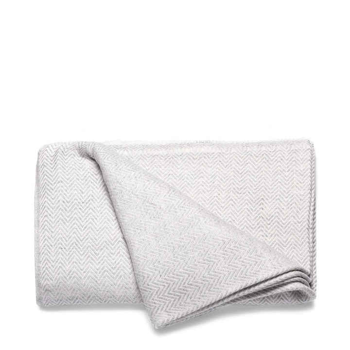 Zig Zag White Wool Throws from Kashmir | Indigo Antiques