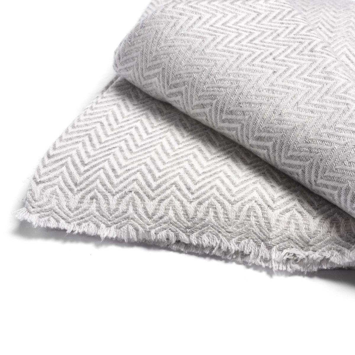 Zig Zag White Wool Throws from Kashmir | Indigo Antiques