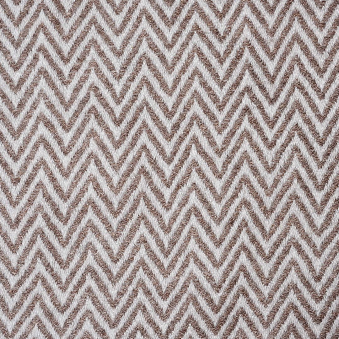 Detail From Stone Wool Throw from Kashmir -Zig Zag Taupe | Indigo Antiques