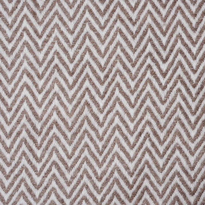 Detail From Stone Wool Throw from Kashmir -Zig Zag Taupe | Indigo Antiques