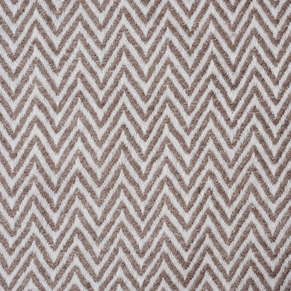 Stone Wool Throw from Kashmir -Zig Zag Taupe