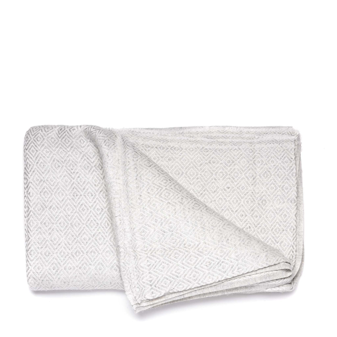 Diamond Grey Wool Throws from Kashmir | Indigo Antiques