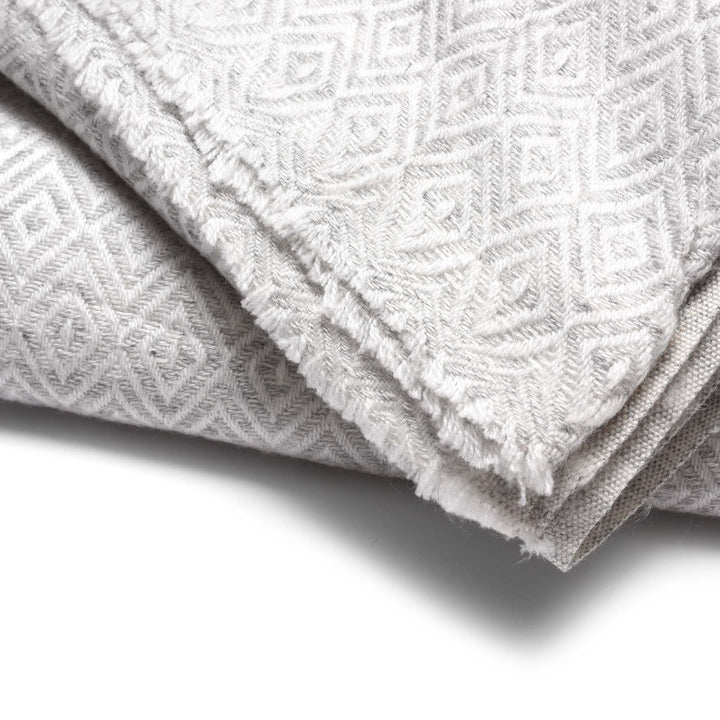 Diamond Grey Wool Throws from Kashmir | Indigo Antiques