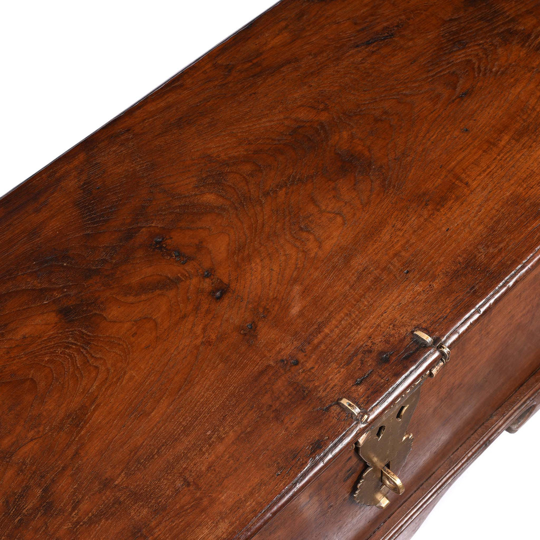 Surface Detail From Brass Bound Teak Chest | Indigo Antiques