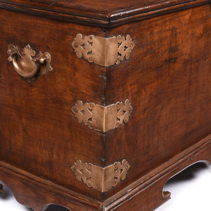 Brass Binding Detail From Brass Bound Teak Chest | Indigo Antiques