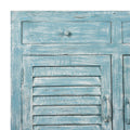 3 Door Louvre Sideboard - Blue Painted Reclaimed Teak