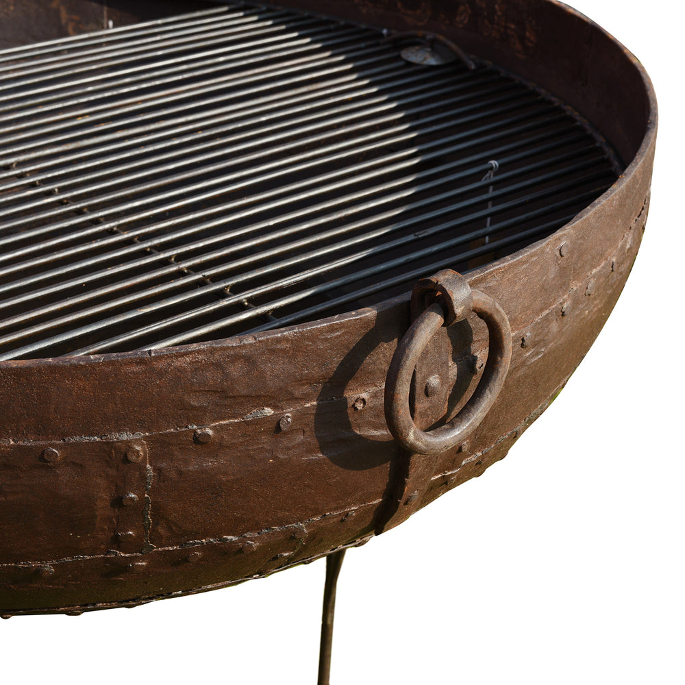 Handle Detail From Old 'Kadai' - Large Indian Fire Bowl From Rajasthan - Ca 1920 | Indigo Antiques