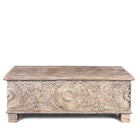 Carved Blanket Chest Made From Old Teak Wood