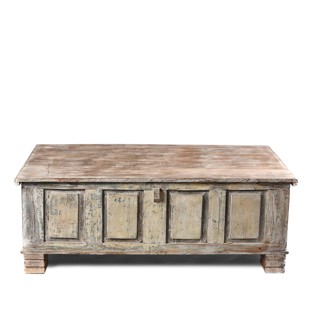 Reverse Of Carved Blanket Chest Made From Old Teak Wood | Indigo Antiques