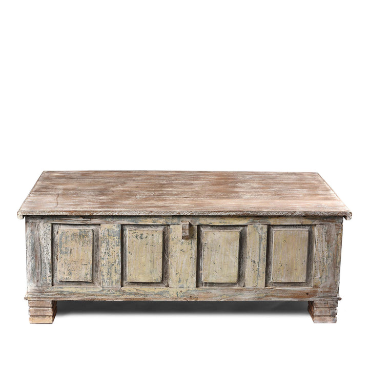 Reverse Of Carved Blanket Chest Made From Old Teak Wood | Indigo Antiques