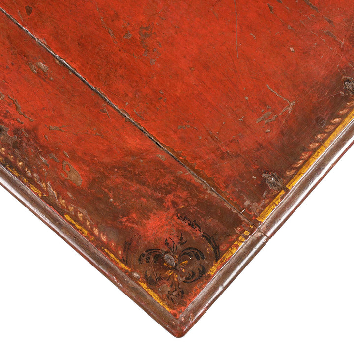 Corner Detail From Bajot Low Prayer Table From Rajasthan - 19thC | Indigo Antiques