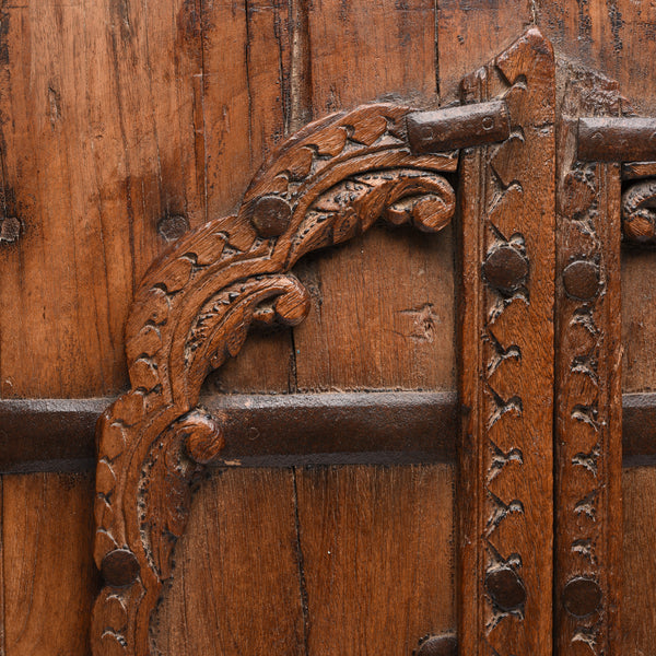 Old Carved Indian Window Shutters From Gujarat - 19thC