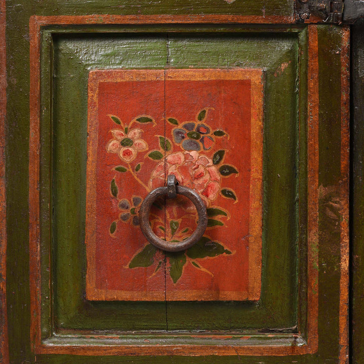 Painted Indian Cabinet From Bikaner - 19thC