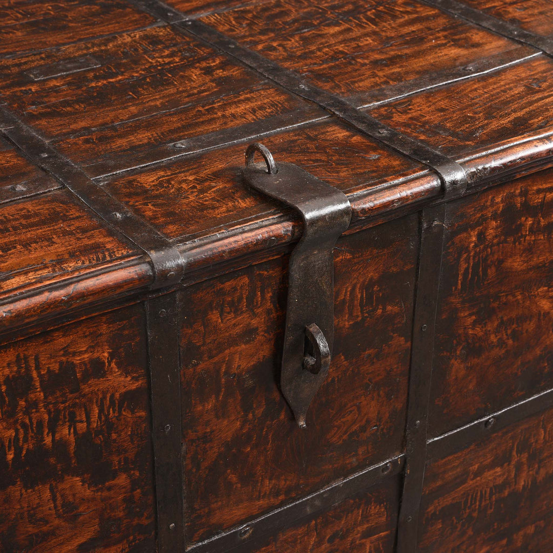 Latch Detail From Iron Bound Teak Chest From Gujarat - 19thC | Indigo Antiques