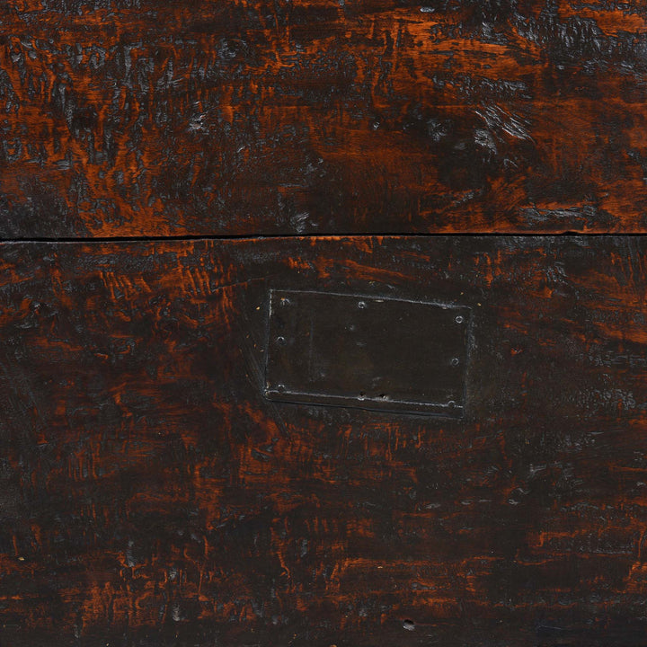 Iron Patch Detail From Reverse Of Iron Bound Teak Chest From Gujarat - 19thC | Indigo Antiques