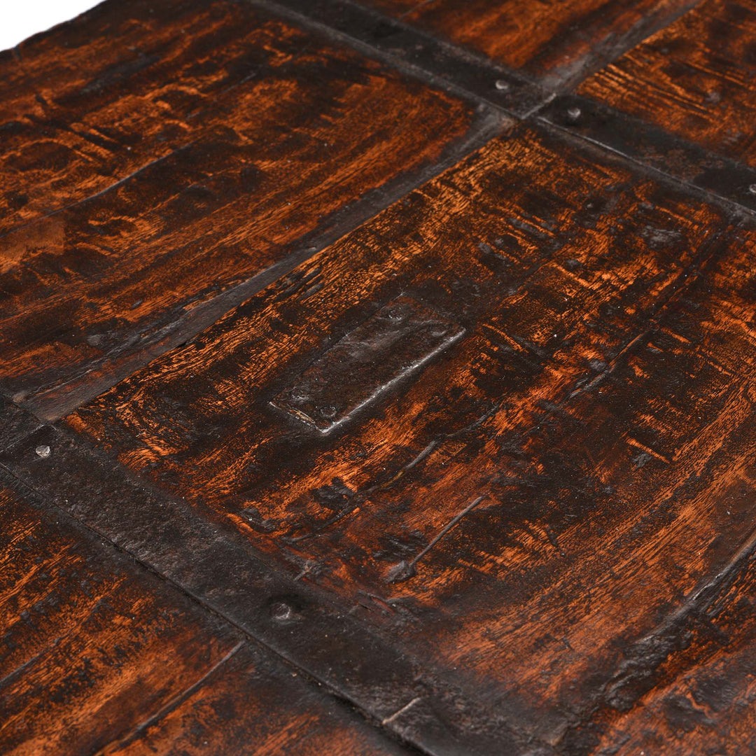 Iron Patch Detail From Iron Bound Teak Chest From Gujarat - 19thC | Indigo Antiques