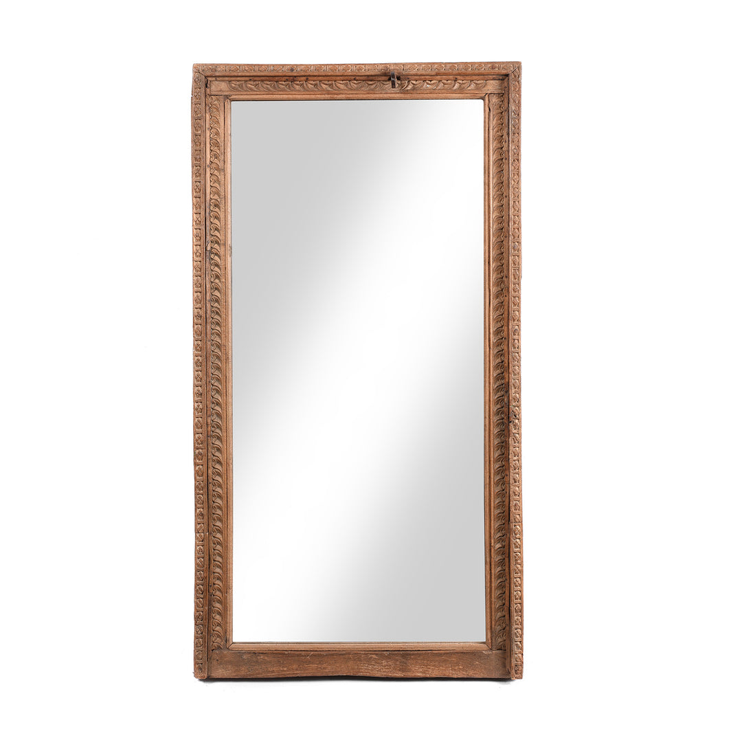 Mirror Made From An Old Indian Window From Shekhawati- 19thC