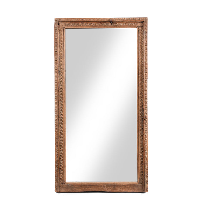 Mirror Made From An Old Indian Window From Shekhawati- 19thC