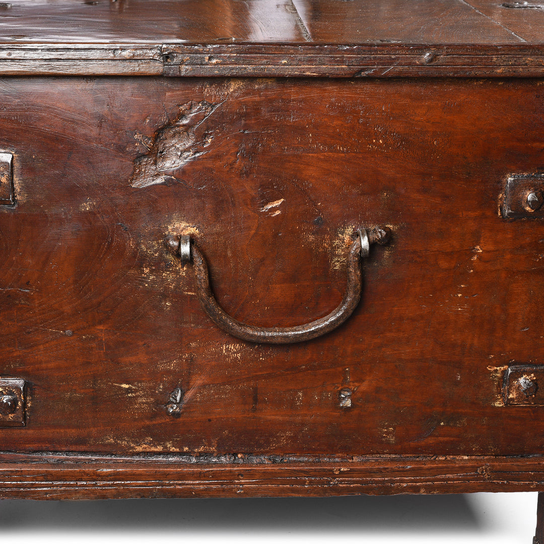 Handle Detail From Iron Bound Indian Teak Chest From Gujarat - 18thC | Indigo Antiques