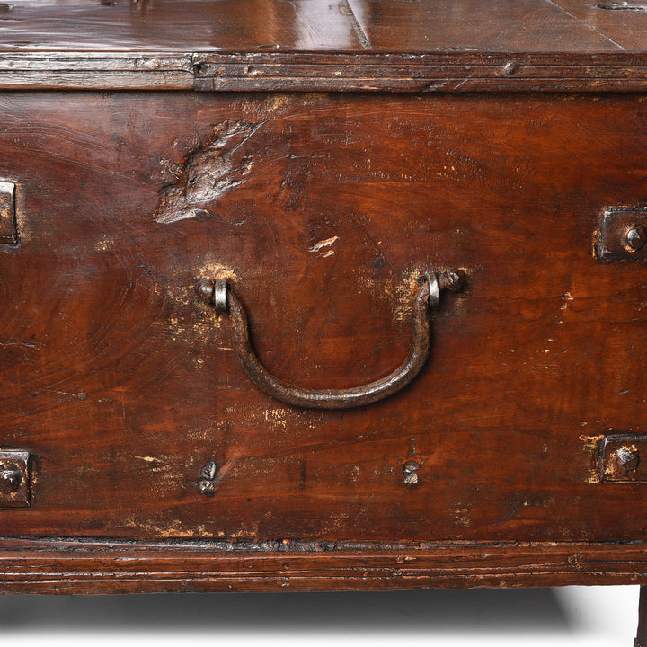 Handle Detail From Iron Bound Indian Teak Chest From Gujarat - 18thC | Indigo Antiques