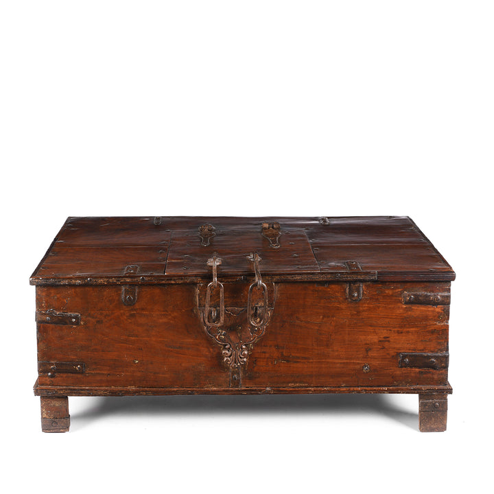 Iron Bound Indian Teak Chest From Gujarat - 18thC | Indigo Antiques
