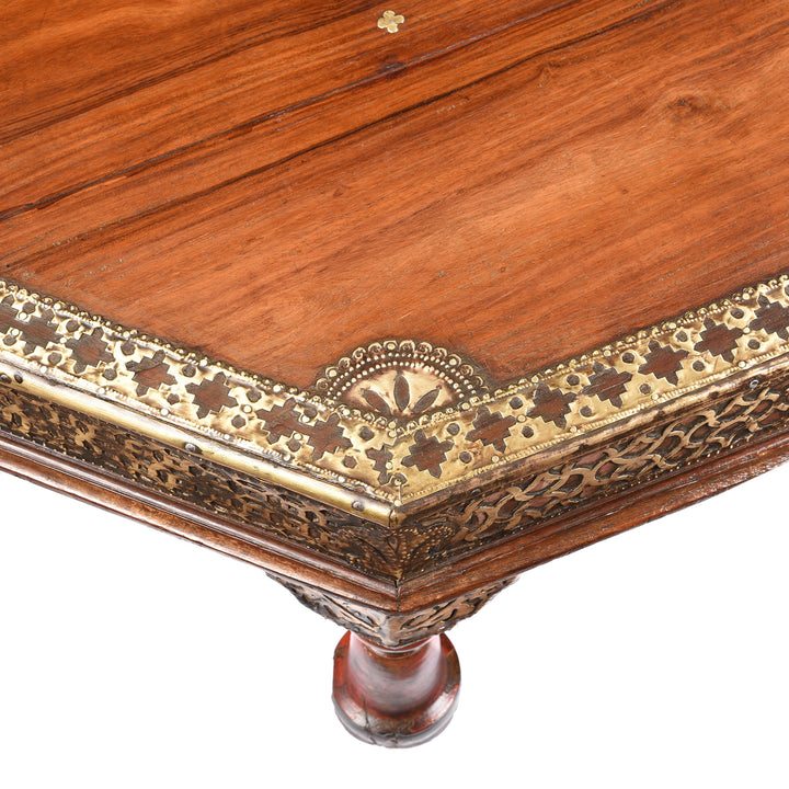 Detail From Antique Octagonal Bajot Low Prayer Table From Rann Of Kutch - 19thC | Indigo Antiques