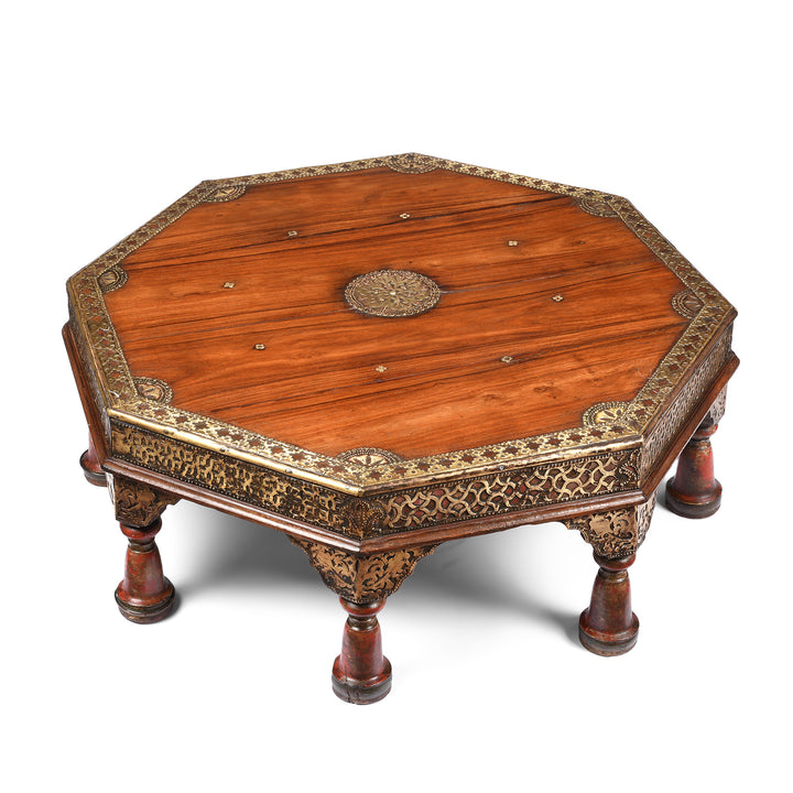 Antique Octagonal Bajot Low Prayer Table From Rann Of Kutch - 19thC | Indigo Antiques