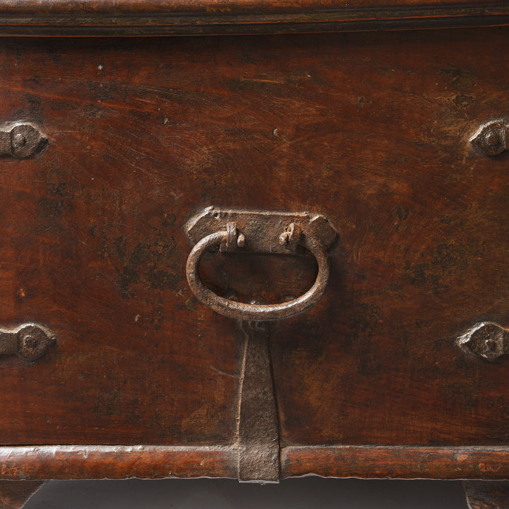 Handle Detail From Iron Bound Indian Teak Chest From Gujarat - 19thC | Indigo Antiques