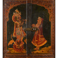 Painted Radha Krishna Shutter From Bikaner - 19th Century
