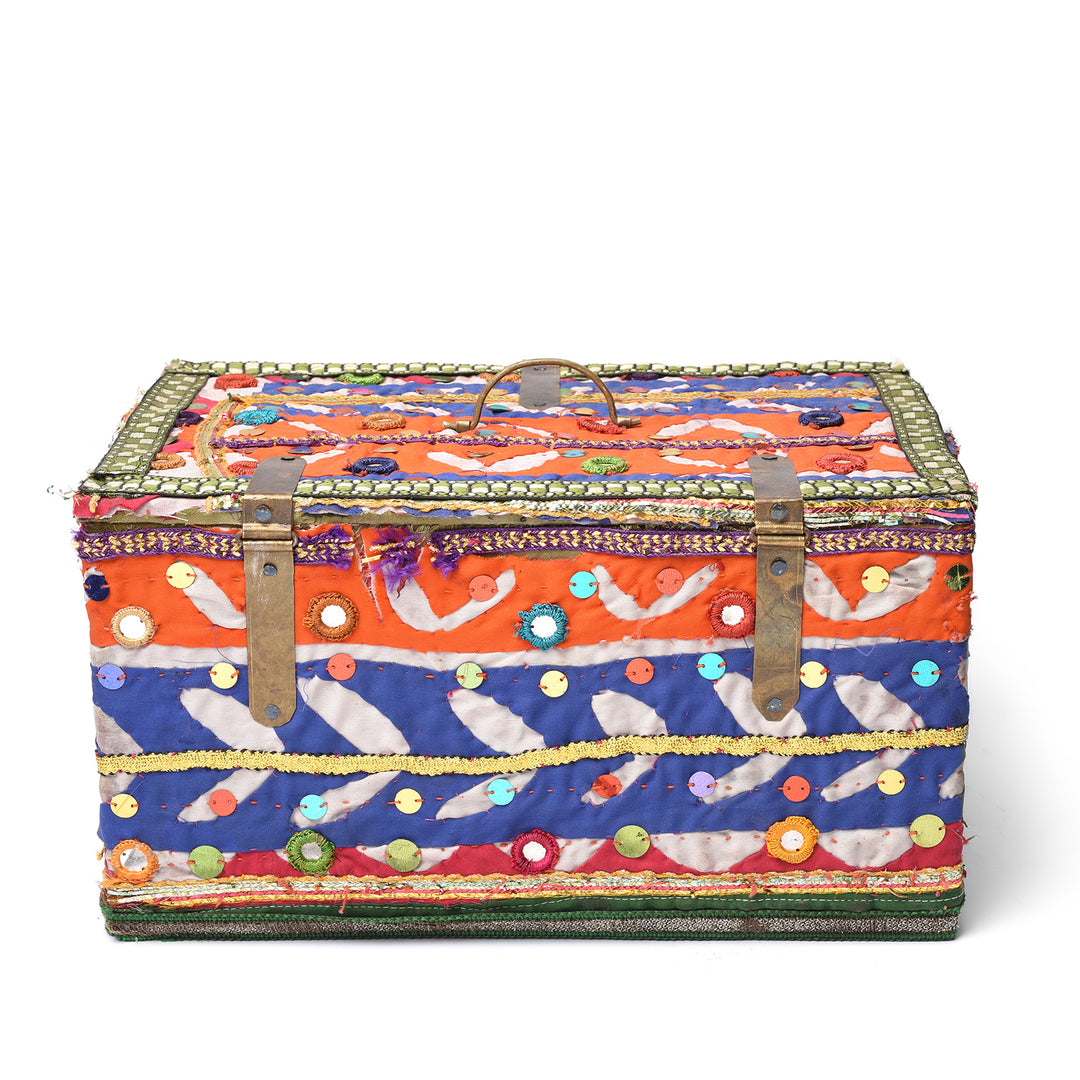 Vintage Vintage Textile Box From Rajasthan - Ca 1950 | Indigo Antiques