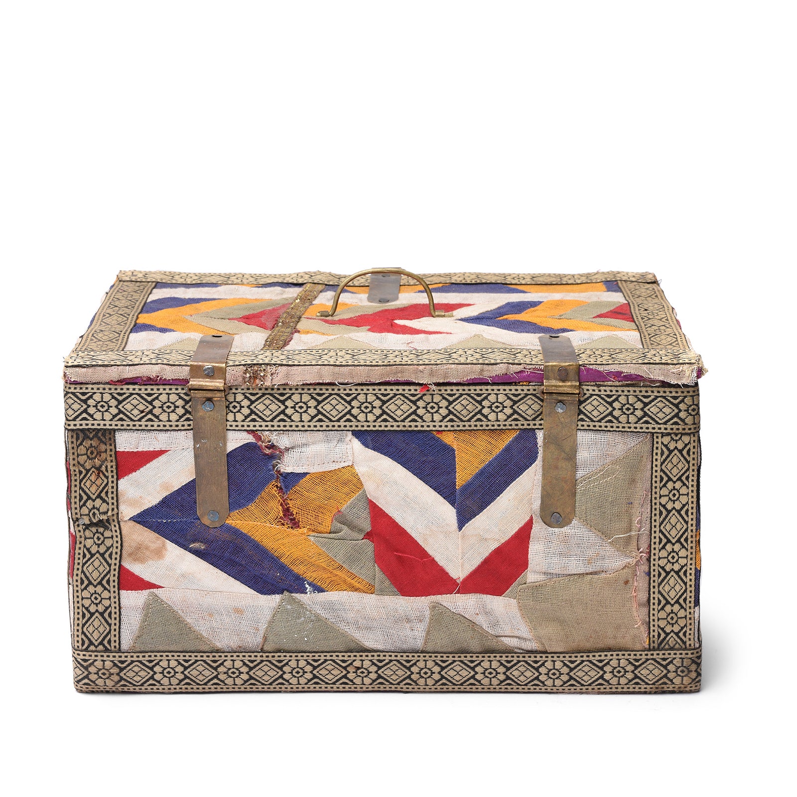 Back Of Antique Vintage Textile Box From Rajasthan - Ca 1950 | Indigo Antiques