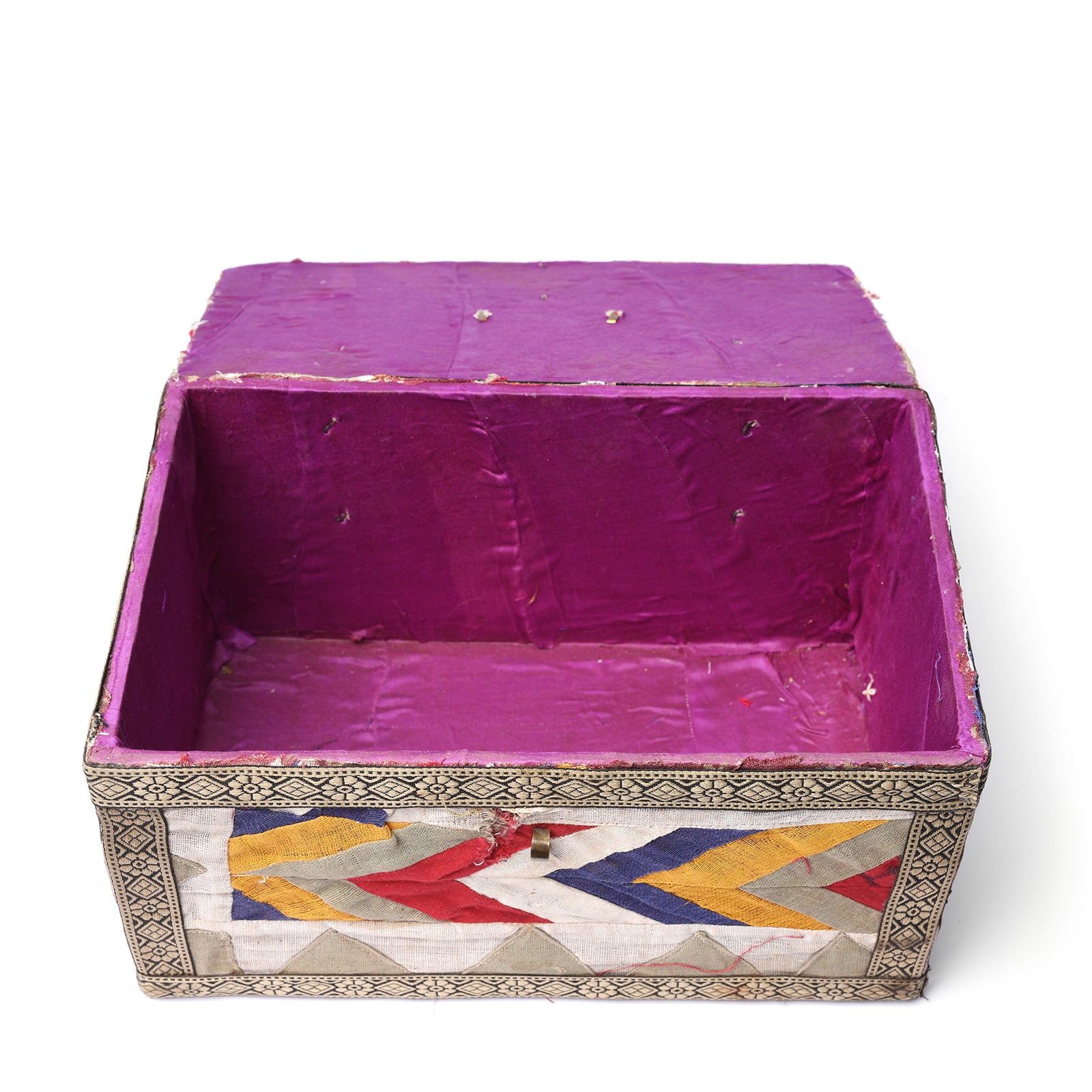 Interior Of Antique Vintage Textile Box From Rajasthan - Ca 1950 | Indigo Antiques