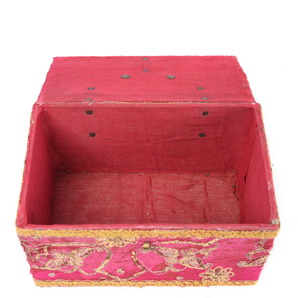 Vintage Pink Textile Box From Rajasthan