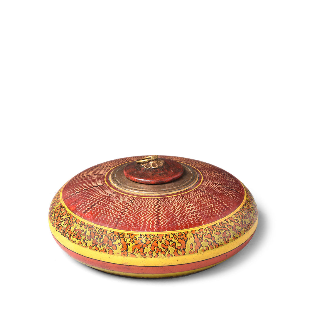 Lacquer Tobacco Pot From Rajasthan - Ca 1920 | Indigo Antiques