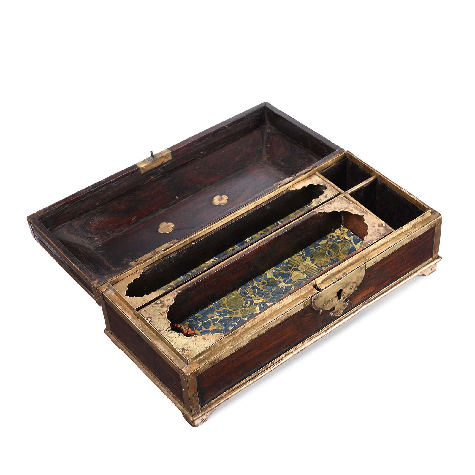 Brass Bound Jackfruit Pen Box From Andra Pradesh - 19thC | Indigo Antiques