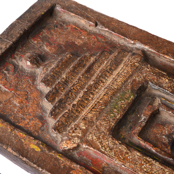 Detail From Antique Carved Teak Votive Panel From Andra Pradesh - 80-120 Yrs Old | Indigo Antiques