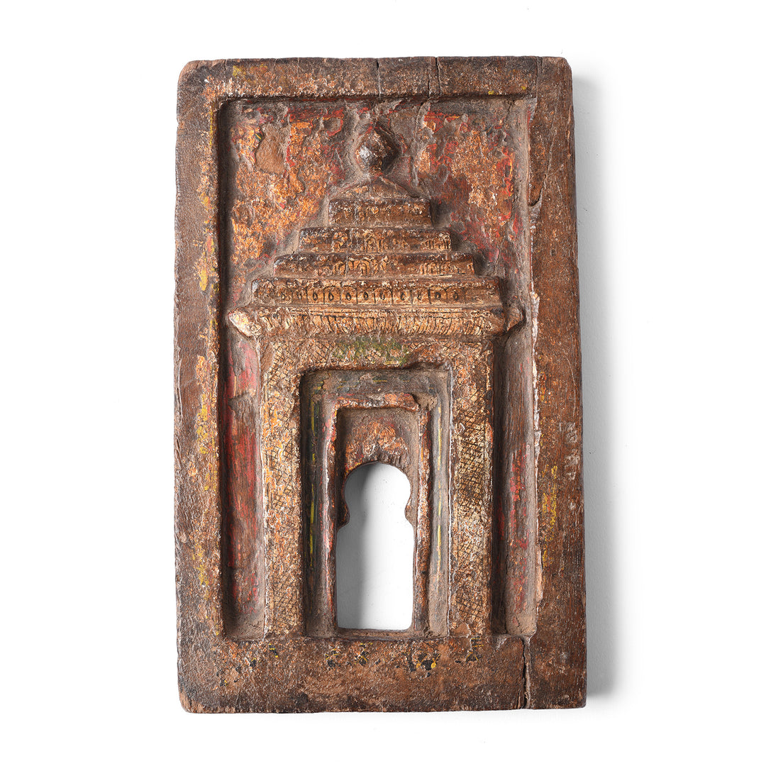 Antique Carved Teak Votive Panel From Andra Pradesh - 80-120 Yrs Old | Indigo Antiques