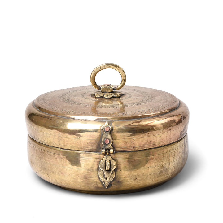 Brass Indian Chapati Box - Ca 1900 | Indigo Antiques