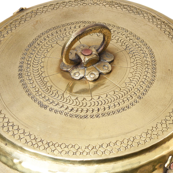 Vintage Brass Chapati Box From India - Ca 1900