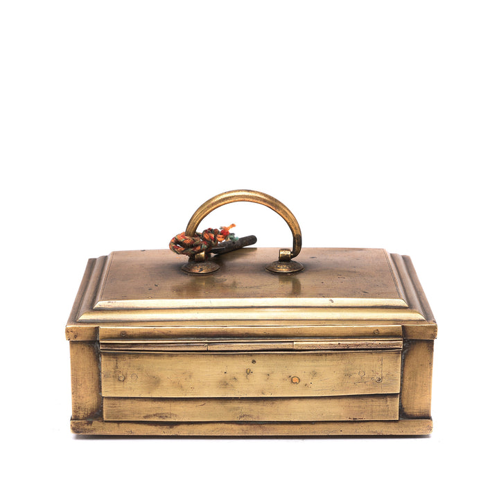 Back Of Indian Brass Paan Box From Rajasthan - Early 20thC | Indigo Antiques