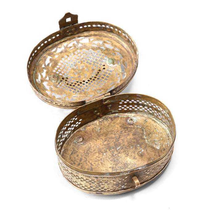Brass Jali Work Paan Box From India - Early 20thC | Indigo Antiques