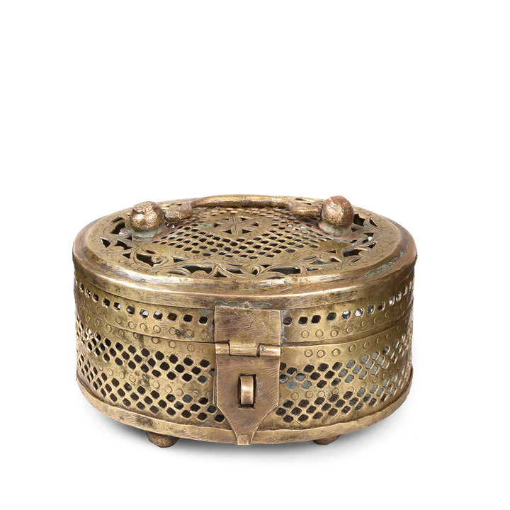 Brass Jali Work Paan Box From India - Early 20thC | Indigo Antiques