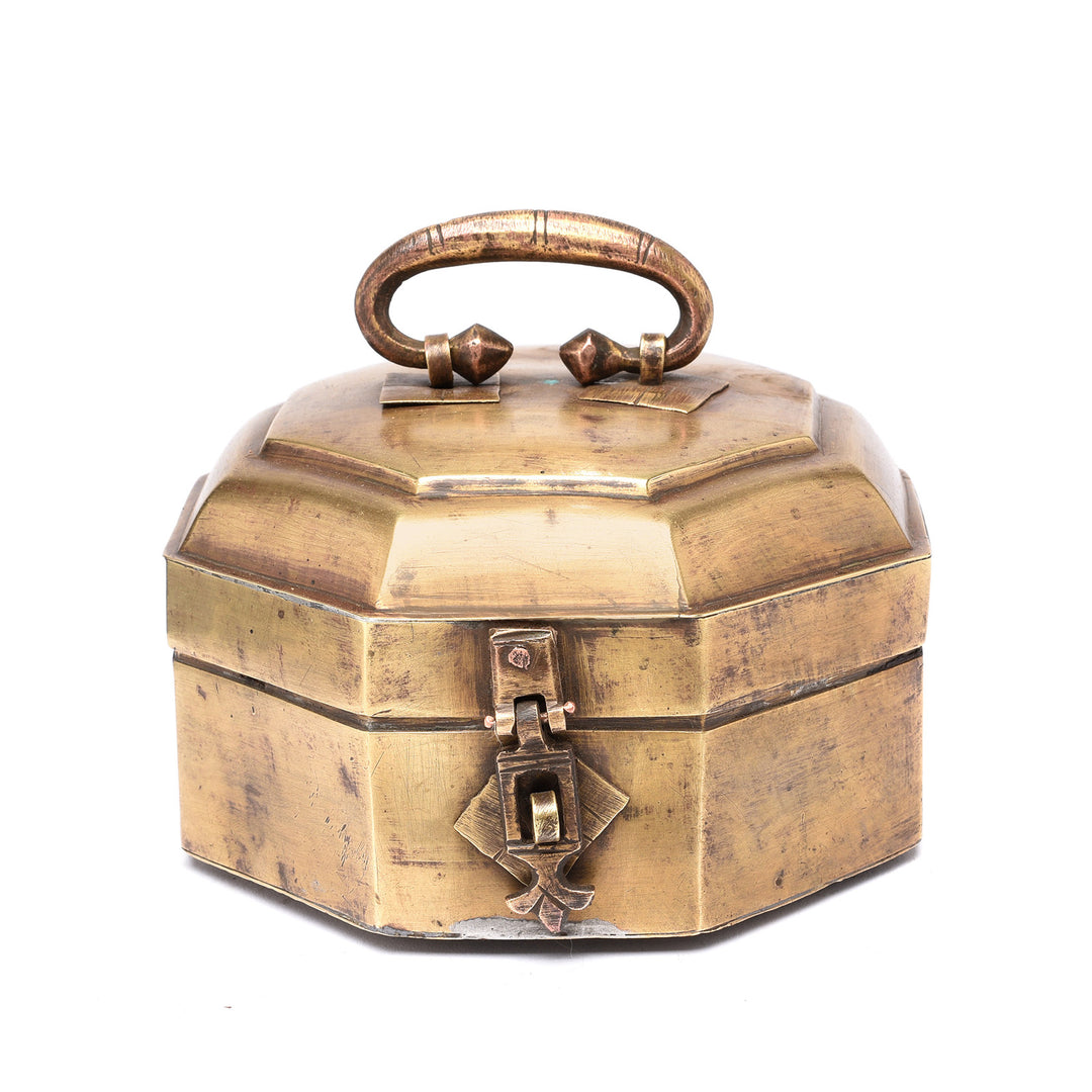 Antique Indian Brass Paan Box From Rajasthan - Early 20thC | Indigo Antiques