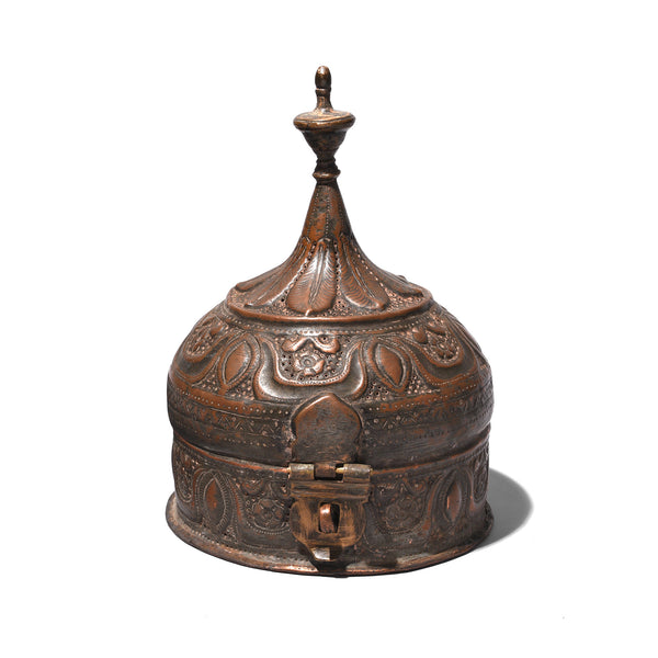 Copper Paan Box From Kashmir - Late 19th Century