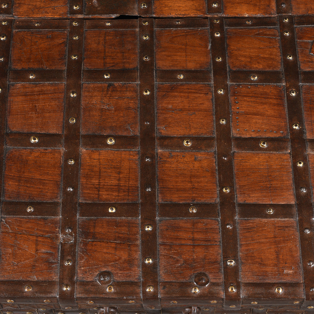 Binding Detail From Surface Of Antique Iron Bound Indian Chest From Gujarat - 19thC | Indigo Antiques